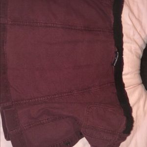 Maroon brandy melville button up skirt